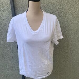 Nautica White V-Neck Short Sleeve Tee